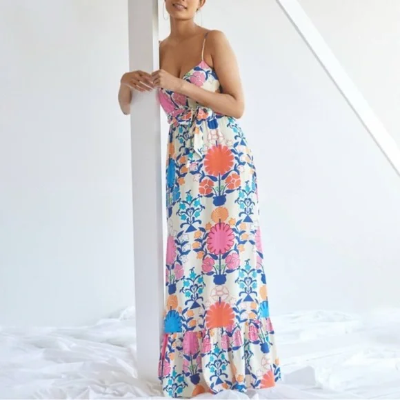 NWOT Anthropologie Plenty by Tracy Reese Poppies Maxi Dress - Size XSP - Picture 2 of 16